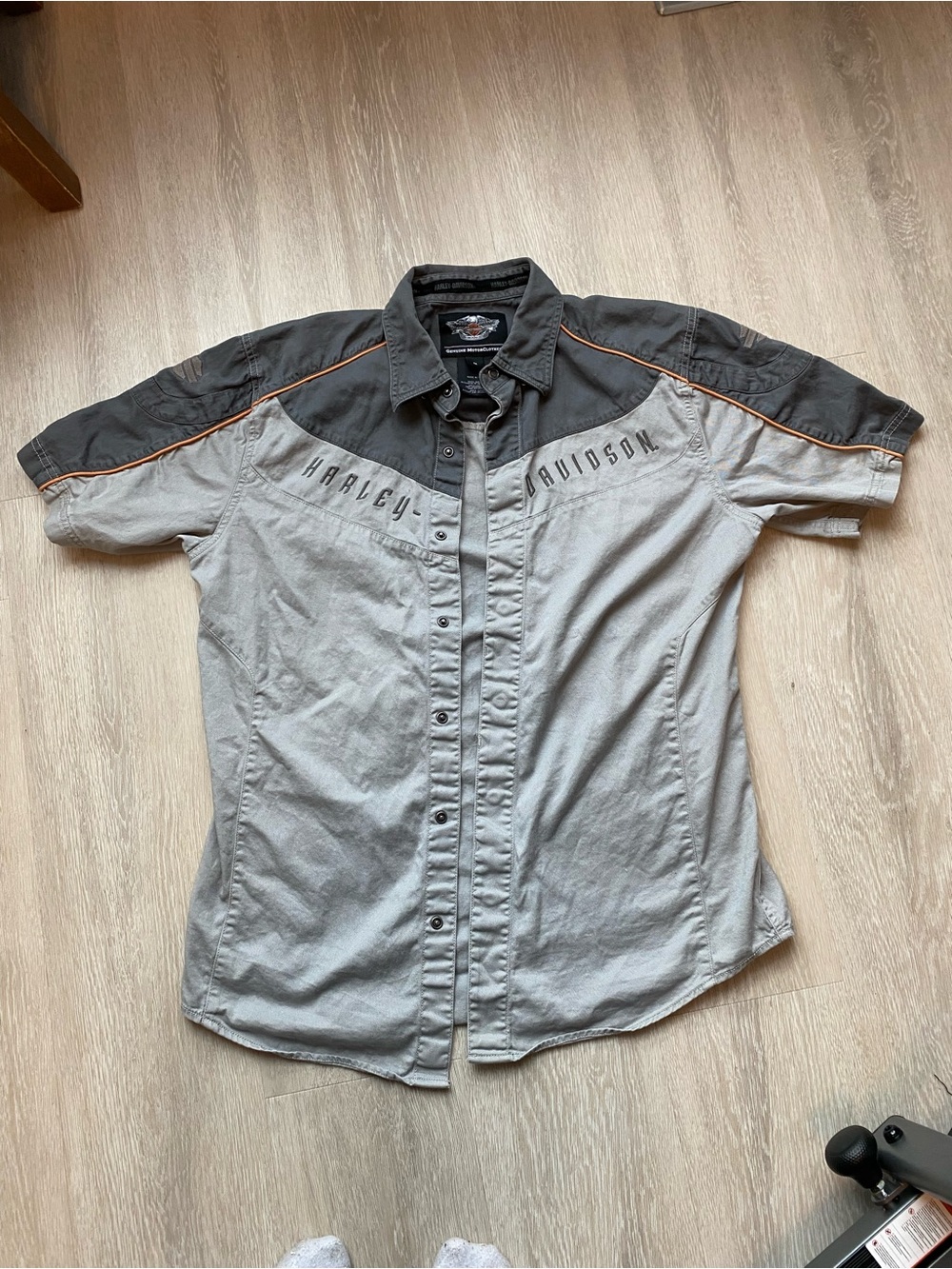 Harley-Davidson Men's Short-Sleeve Button Shirt Colourblock